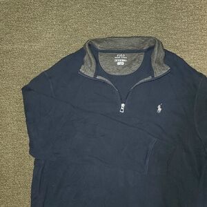 Polo Ralph Lauren Navy Blue 1/4 Zip Long Sleeve Pullover Men's XL